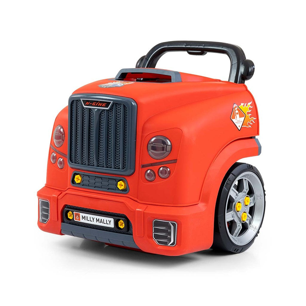 Realistisch model van de voorkant van een auto met openende motorkap Milly Mally N-GINE rood