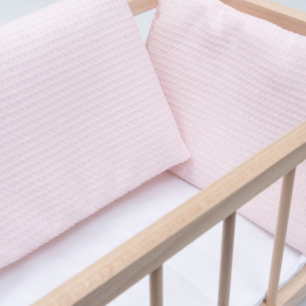 Houten poppenbedje-wieg met beddengoed Baby Mix