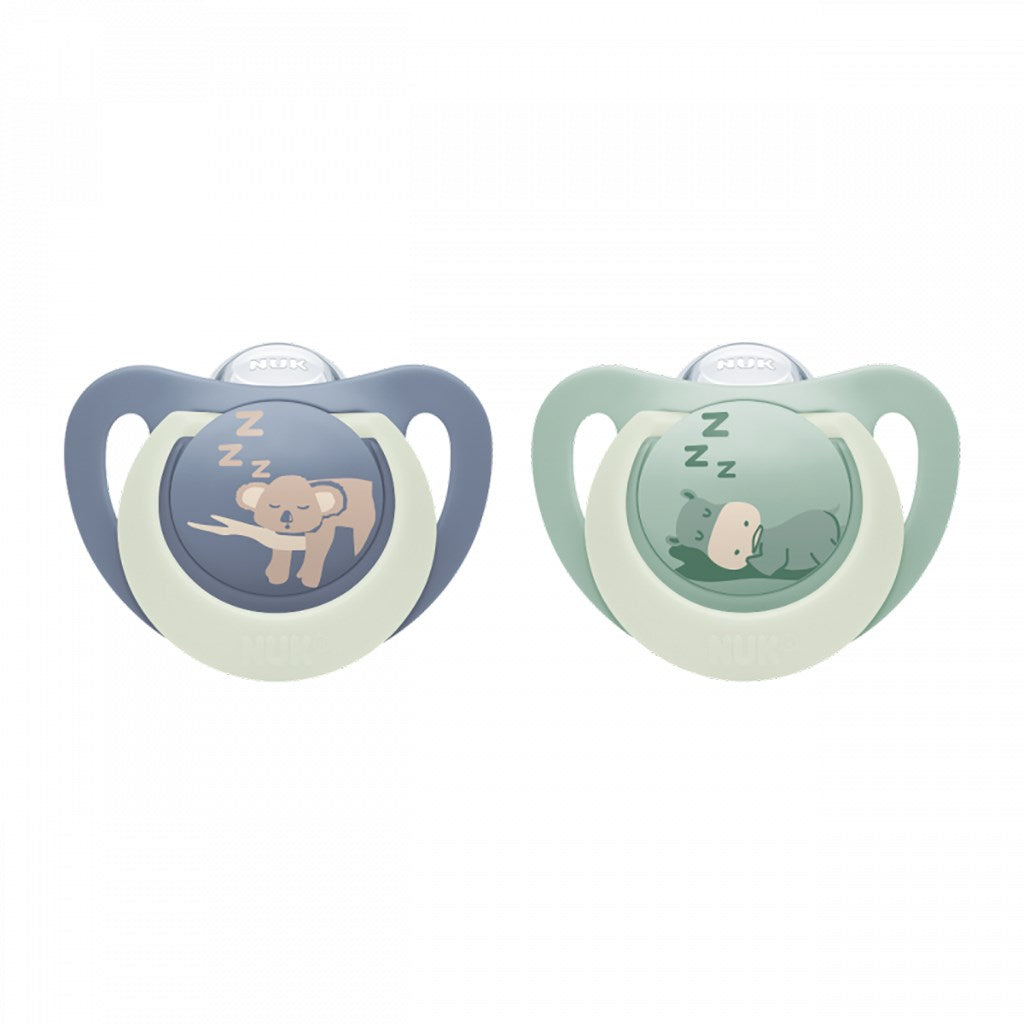 Fopspeen NUK First Choice Night 0-6 mnd 2 st. Nijlpaard/Koala