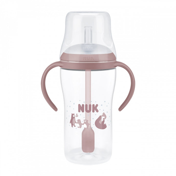 NUK Perfect Match oefenfles met rietje BEER 260 ml