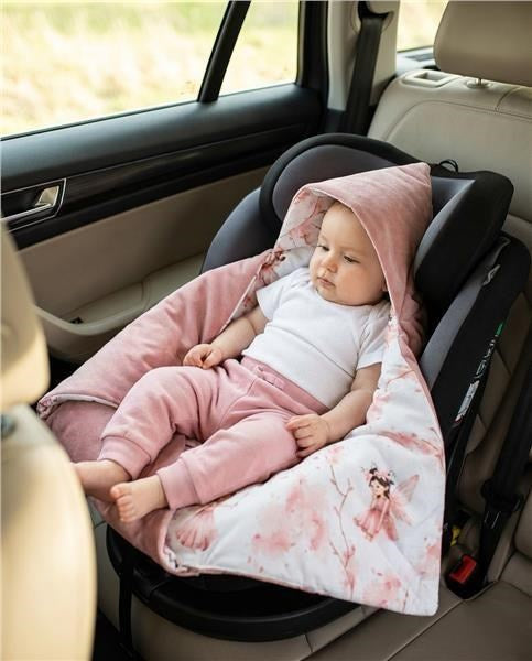 Gewatteerde inbakerdeken voor autostoeltje New Baby Love Teddy Bear roze