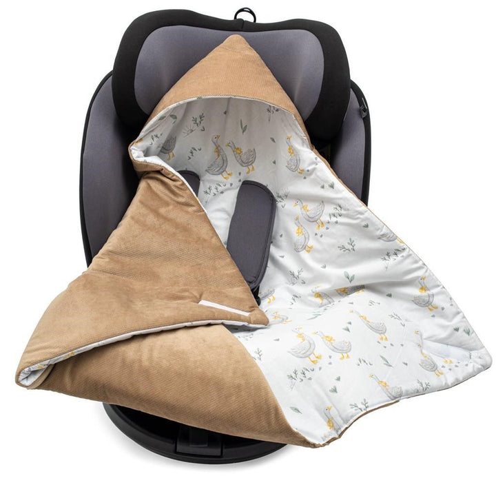 Gewatteerde inbakerdeken voor autostoeltje New Baby Love Teddy Bear beige