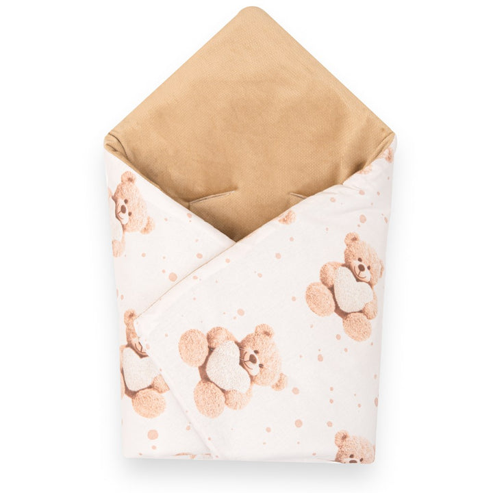 Gewatteerde inbakerdeken voor autostoeltje New Baby Love Teddy Bear beige