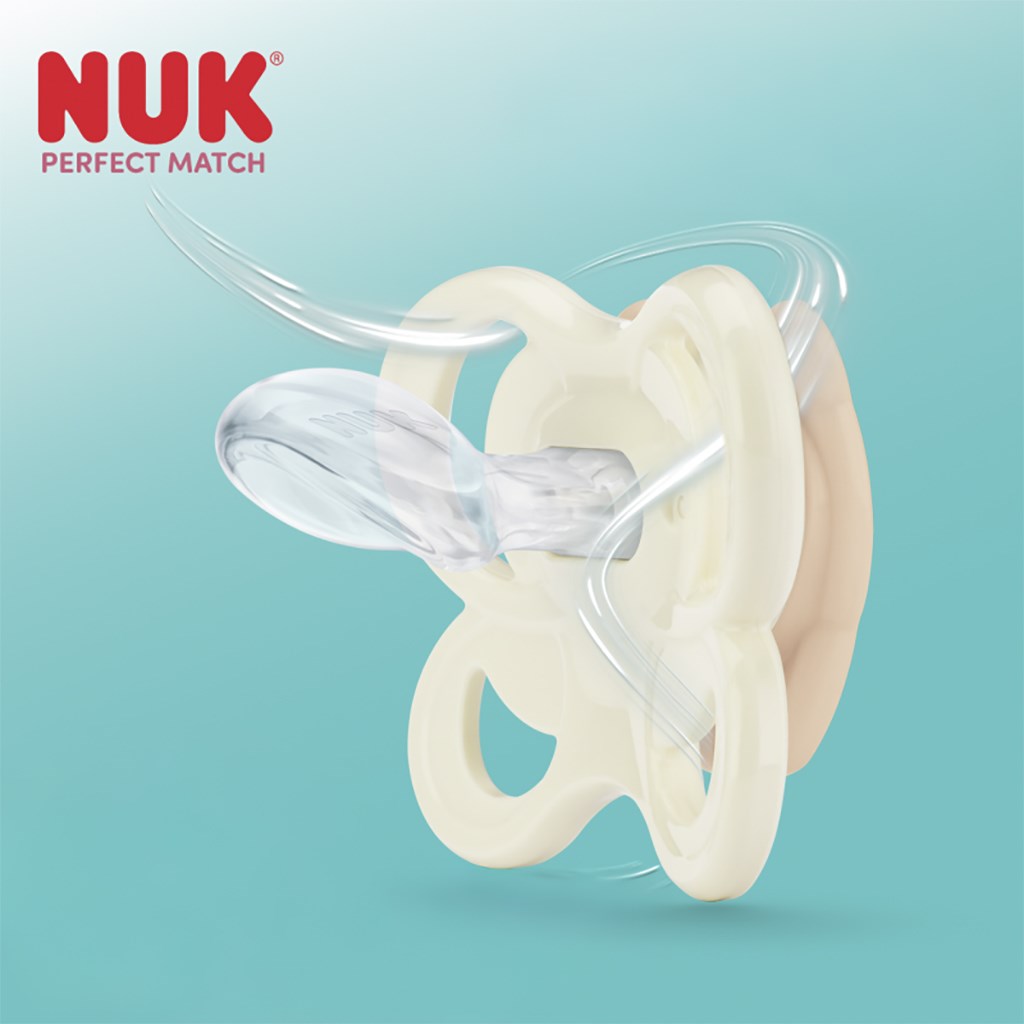 NUK MommyFeel Perfect Match Air fopspeen VOS/BEER 0-2 mnd 2 st. doosje