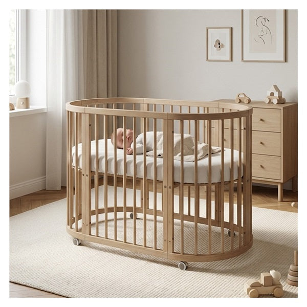 3-in-1 ovaal kinderbedje met meegroeifunctie + matras