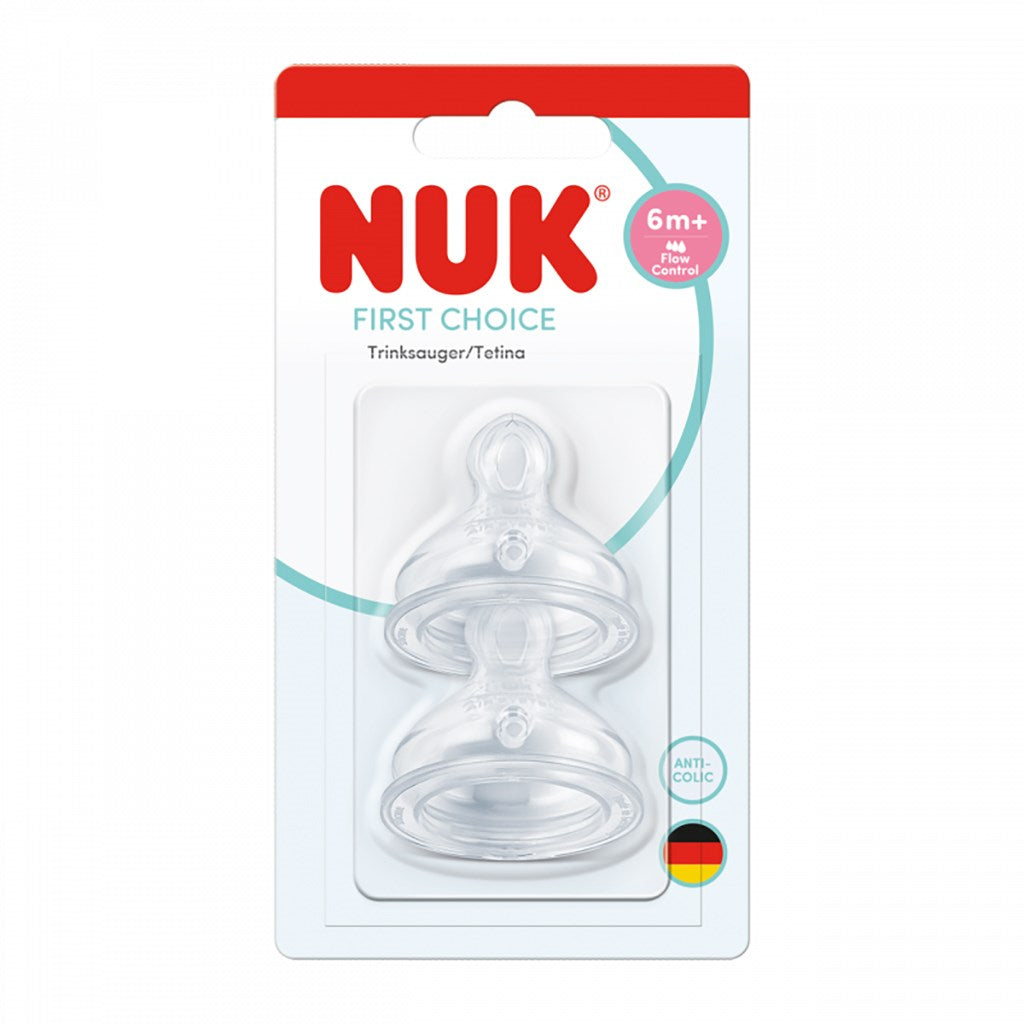 NUK First Choice Flow Control speen 6+ mnd 2 st.