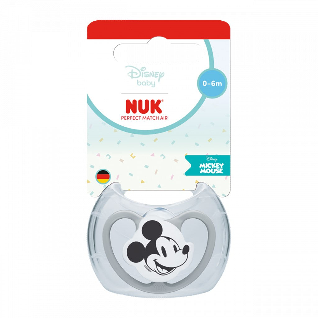 NUK Perfect Match Air fopspeen Disney Mickey Mouse 0–6 maanden grijs