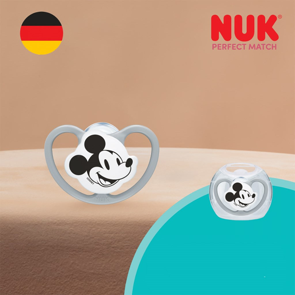 NUK Perfect Match Air fopspeen Disney Mickey Mouse 0–6 maanden grijs