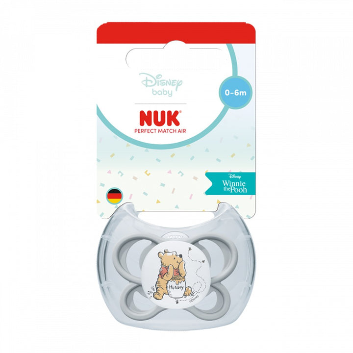 NUK Perfect Match Air fopspeen Disney Beer Poeh 0–6 maanden grijs
