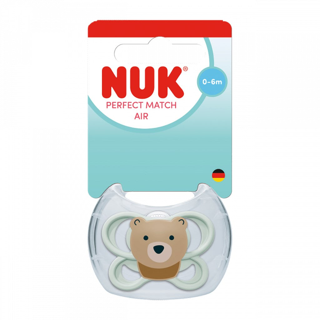 NUK Perfect Match Air fopspeen BEER 0-6 mnd 1 st. doosje