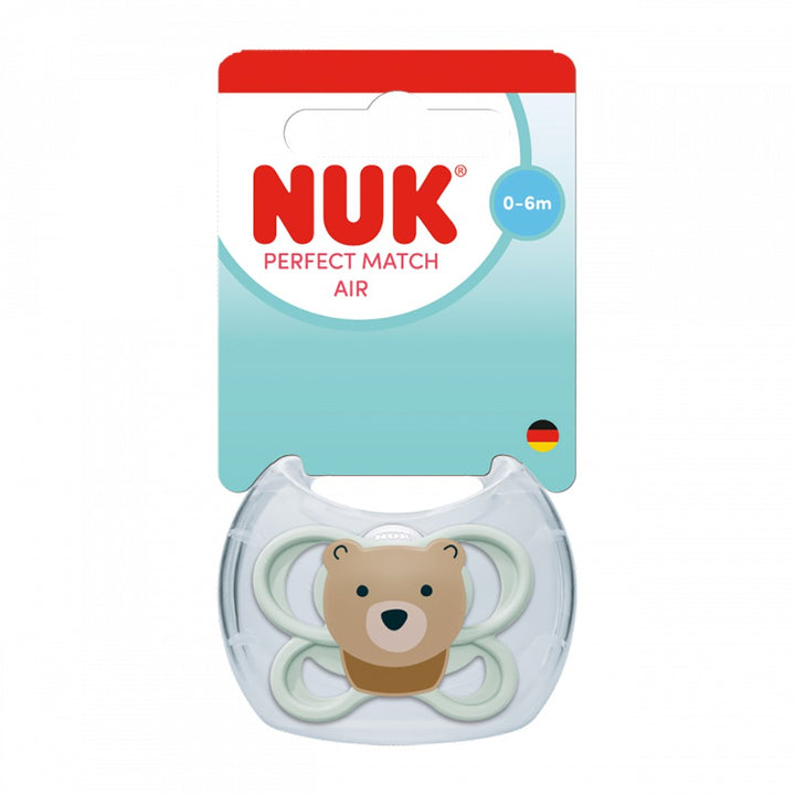 NUK Perfect Match Air fopspeen BEER 0-6 mnd 1 st. doosje