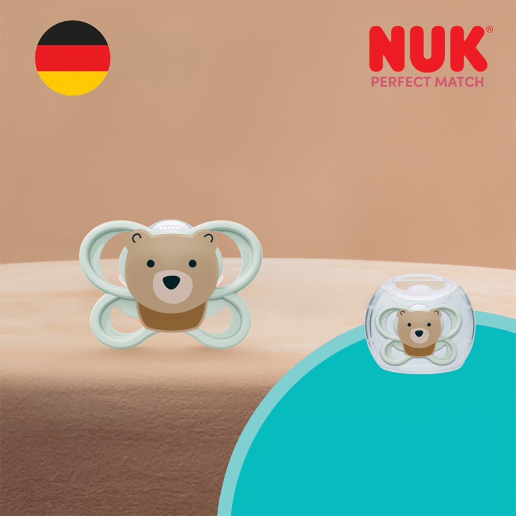NUK Perfect Match Air fopspeen BEER 0-6 mnd 1 st. doosje