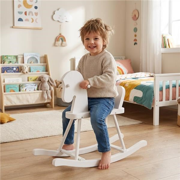 Houten hobbelpaard voor kinderen Baby Mix wit