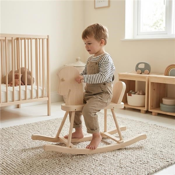 Houten hobbelpaard voor kinderen Baby Mix naturel