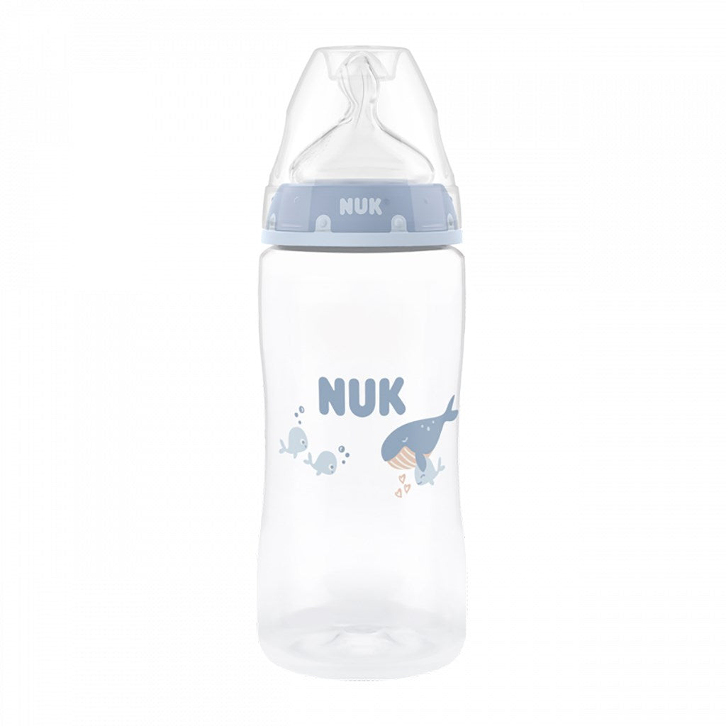 NUK First Choice babyfles met temperatuurcontrole 300 ml Walvis