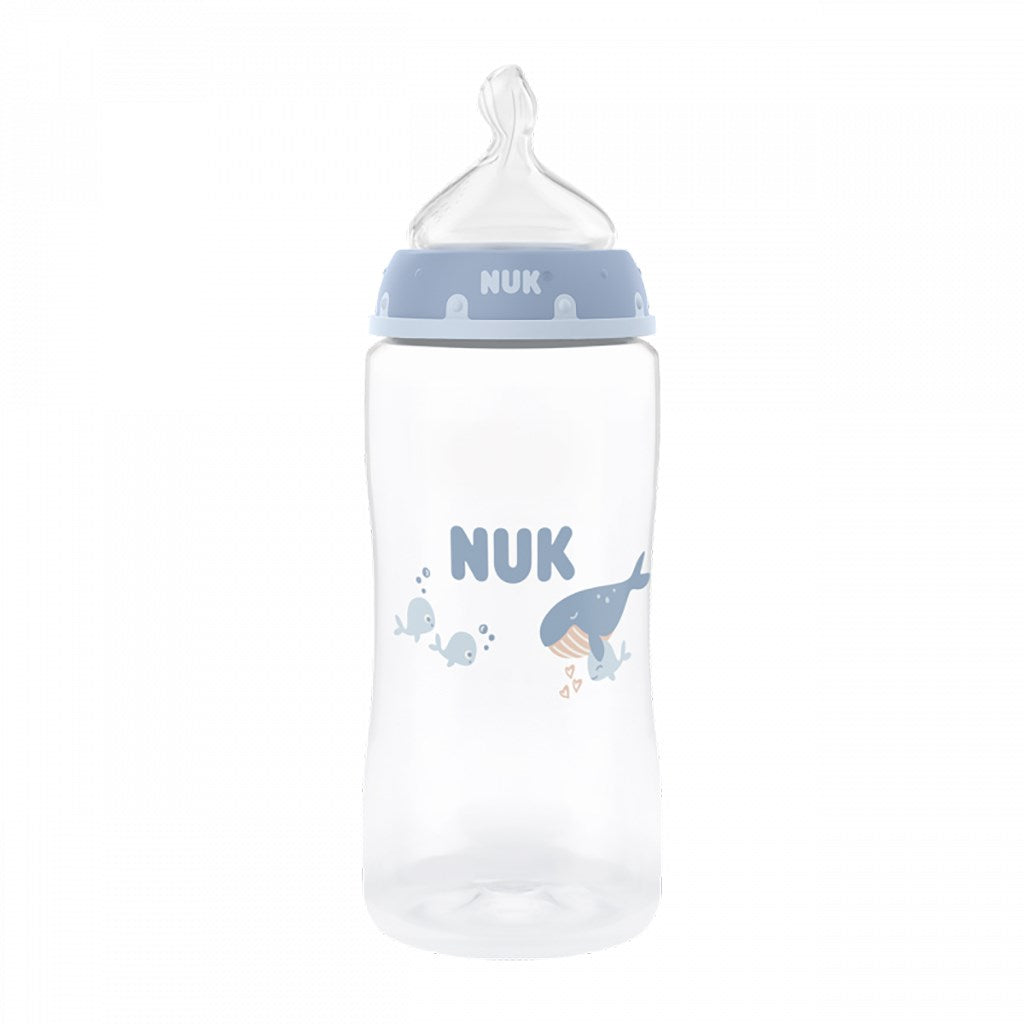 NUK First Choice babyfles met temperatuurcontrole 300 ml Walvis