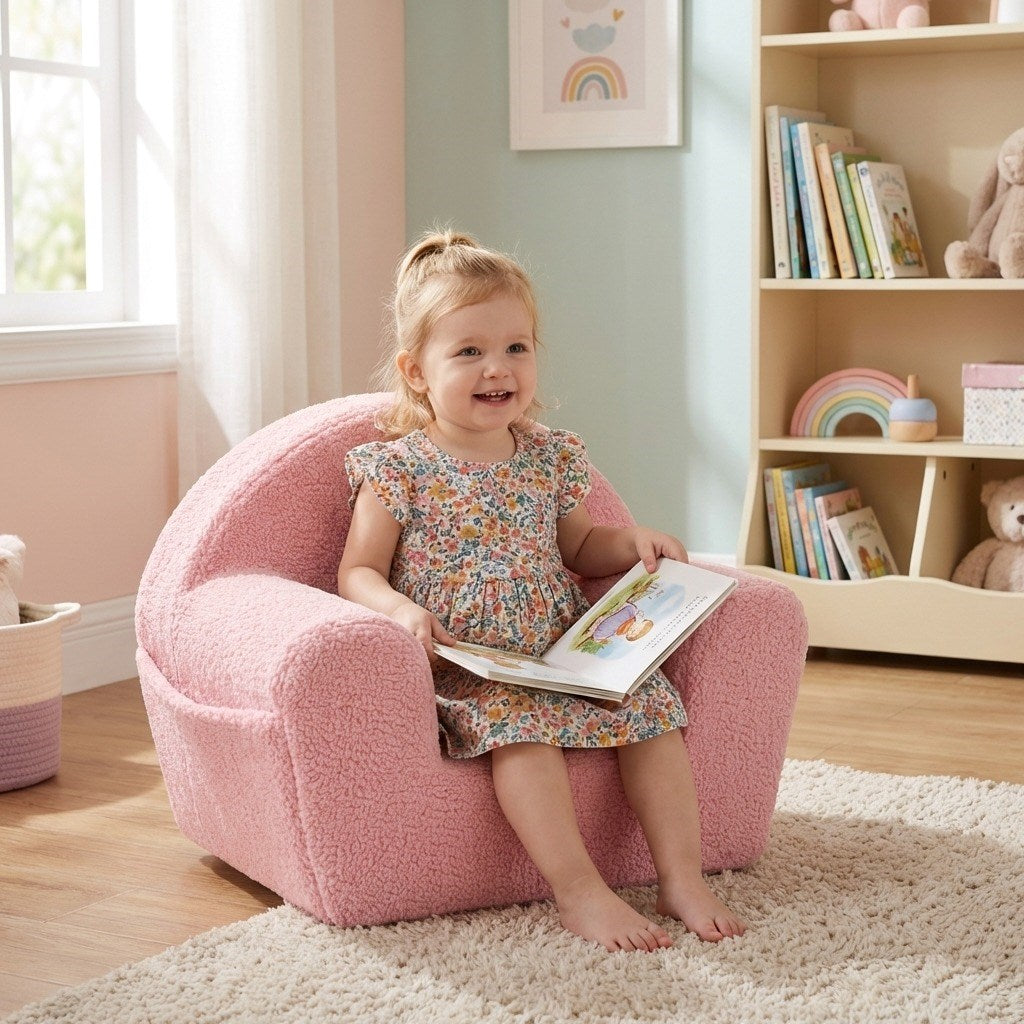 Babyfauteuil met zijvak New Baby Teddy roze