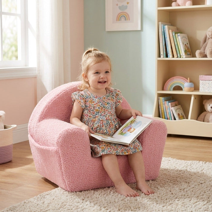 Babyfauteuil met zijvak New Baby Teddy roze