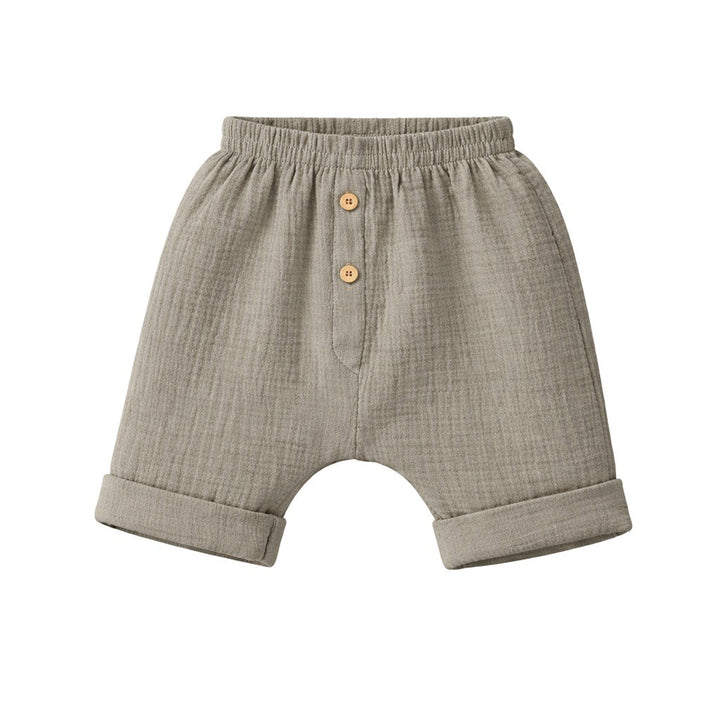 Mousseline babyshirt met short New Baby linnen