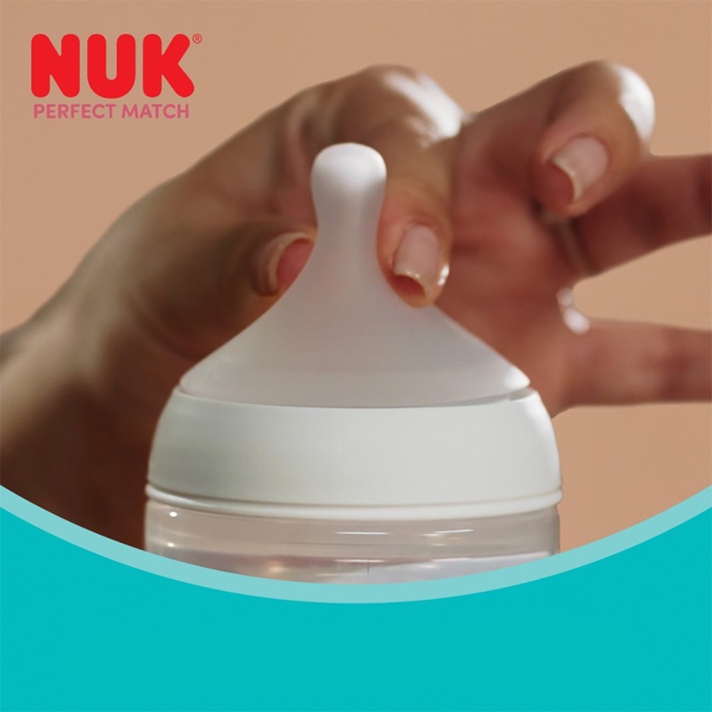 NUK Perfect Match babyfles met temperatuurcontrole Nijlpaard 260 ml