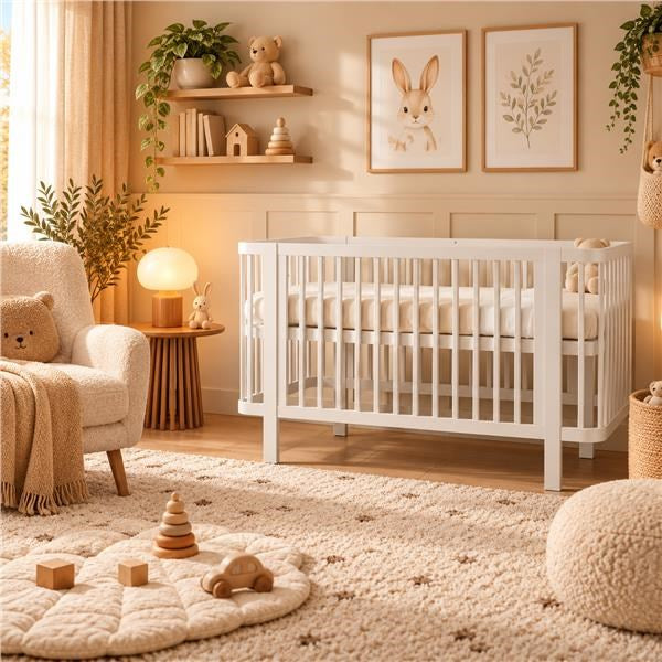 New Baby KLARA ovaal babybedje 120x60 cm – wit – afbeelding 1