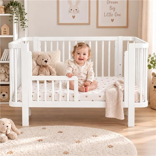 New Baby KLARA ovaal babybedje 120x60 cm – wit – afbeelding 3