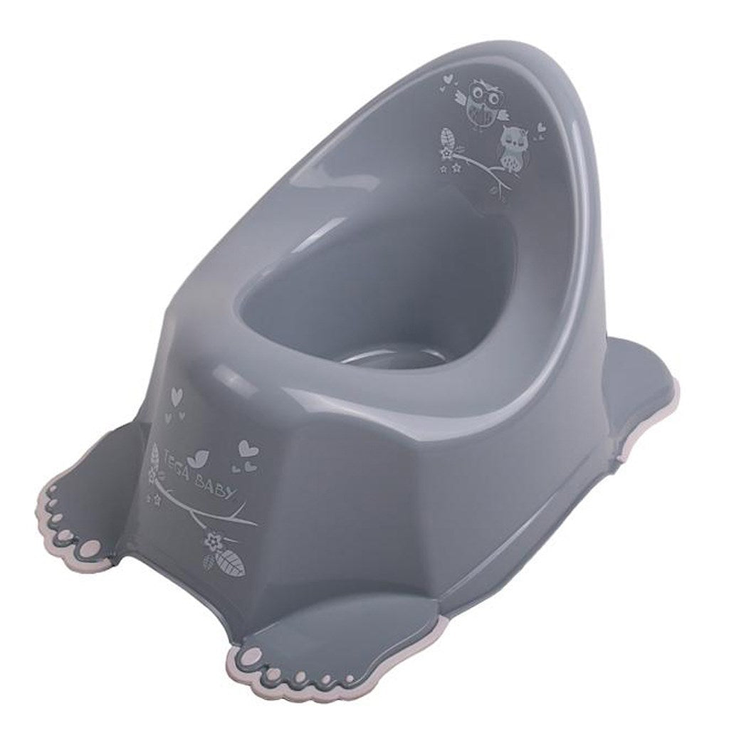 Speelpotje antislip uil grijs
