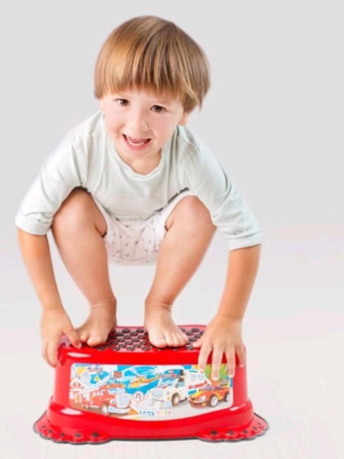 Kinder antislip opstapje badkamer uil grijs