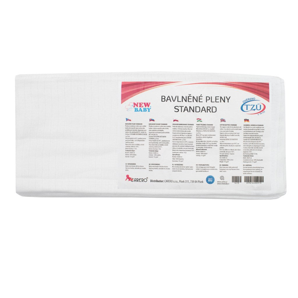 Katoenen luiers NEW BABY 60x80 cm STANDARD 10 st.