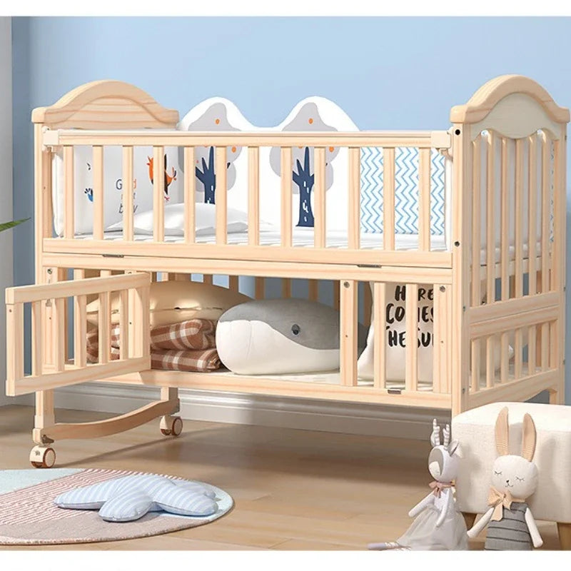 Baby Essential Movable Solid Wood Crib