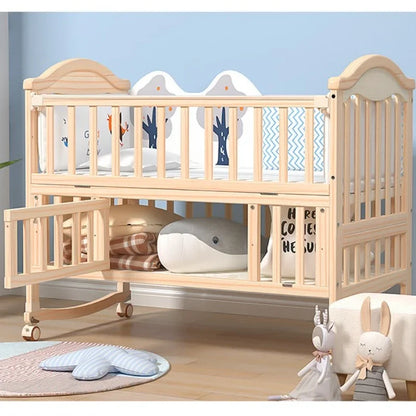 Baby Essential Movable Solid Wood Crib