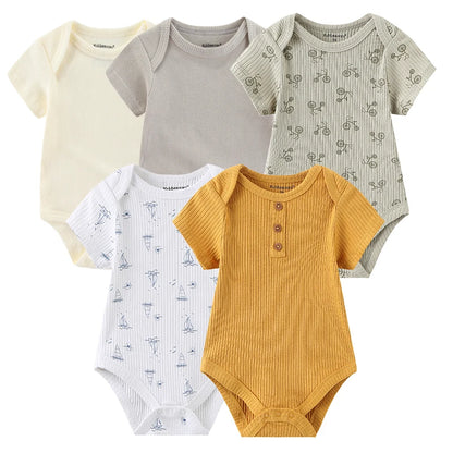 KiddieZoom Babyrompers – Set van 5 | Comfortabel, Praktisch & Stijlvol