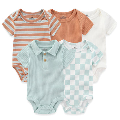 KiddieZoom Babyrompers – Set van 5 | Comfortabel, Praktisch & Stijlvol