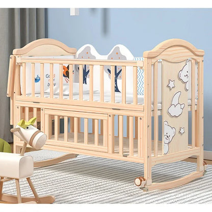Baby Essential Movable Solid Wood Crib