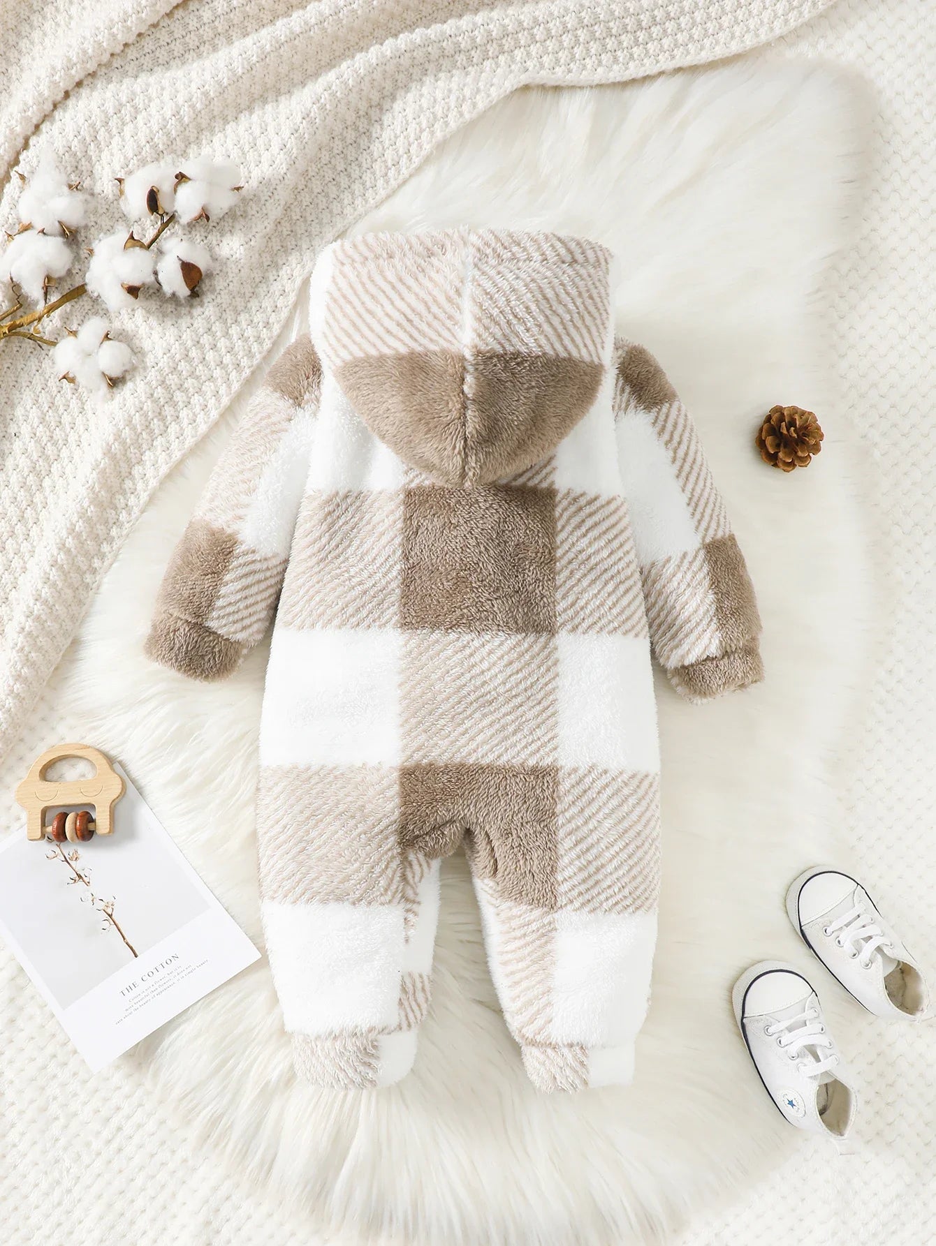 Warme Baby Romper met Capuchon – Unisex Winter Comfort