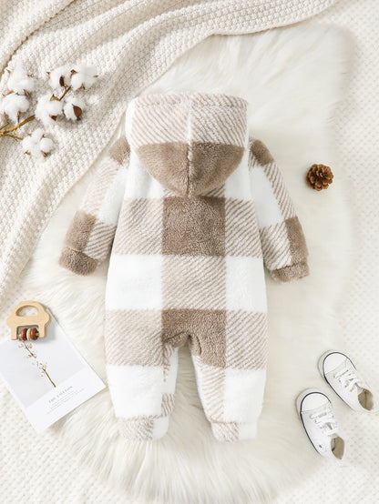 Warme Baby Romper met Capuchon – Unisex Winter Comfort