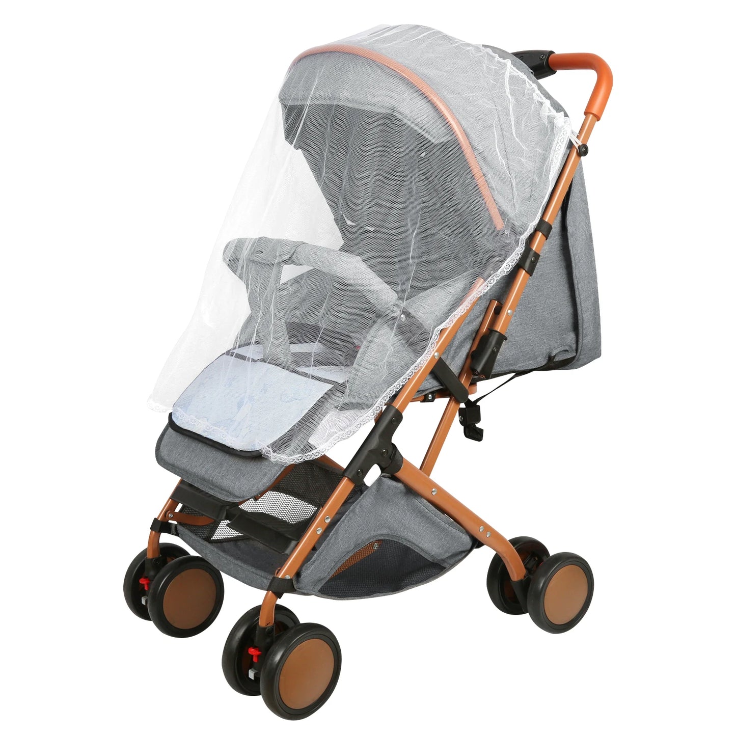 Baby Essential Foldable Stroller with Mosquito Net & Basket