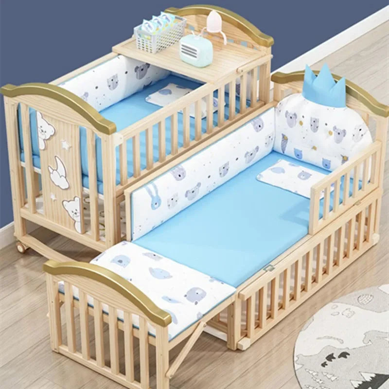 Baby Essential Movable Solid Wood Crib