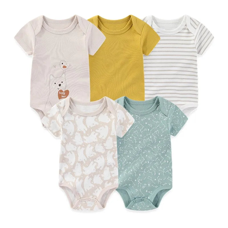 KiddieZoom Babyrompers – Set van 5 | Comfortabel, Praktisch & Stijlvol