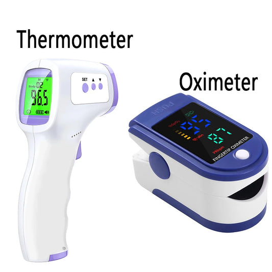 Baby Gezondheidsset – Contactloze Infrarood Thermometer + Vinger Pulse Oximeter