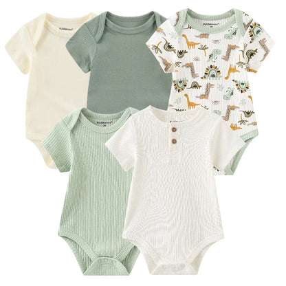 KiddieZoom Babyrompers – Set van 5 | Comfortabel, Praktisch & Stijlvol