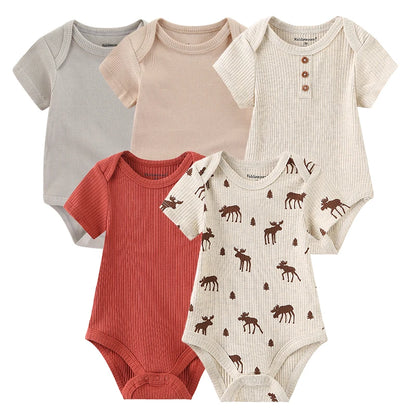 KiddieZoom Babyrompers – Set van 5 | Comfortabel, Praktisch & Stijlvol