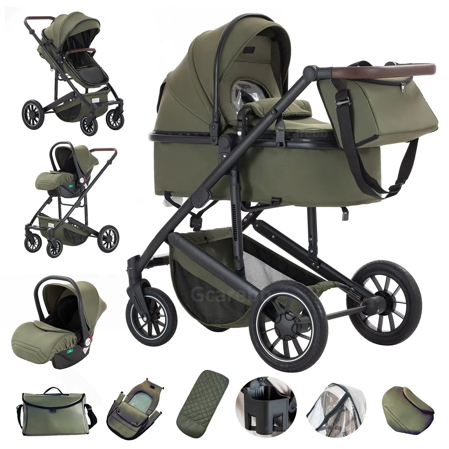 Luxe 3-in-1 Baby Kinderwagen – Veilig, Comfortabel & Stijlvol Reizen