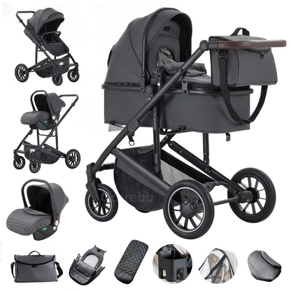 Luxe 3-in-1 Baby Kinderwagen – Veilig, Comfortabel & Stijlvol Reizen