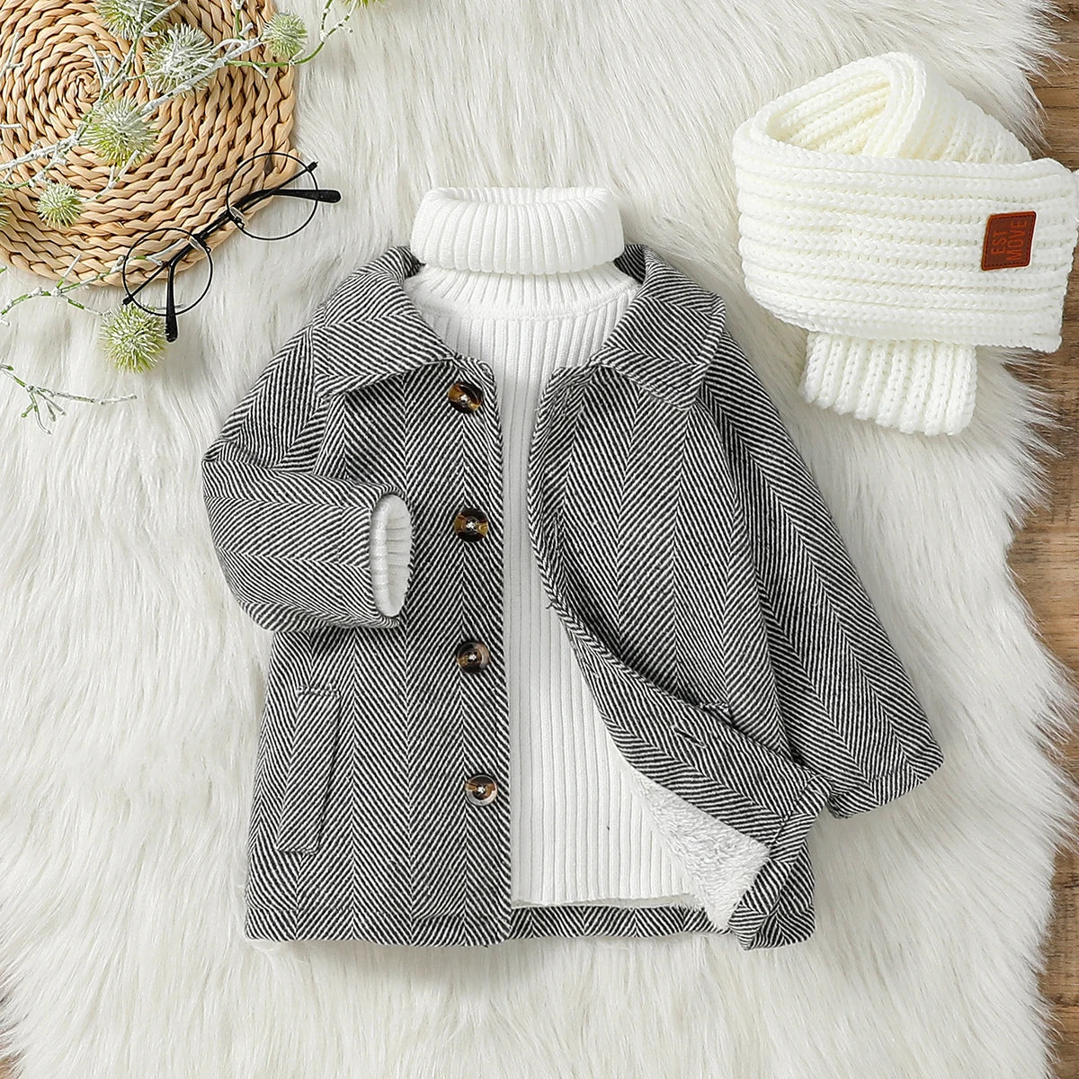 Baby Essential Chinese-Style Plush Winter Jacket