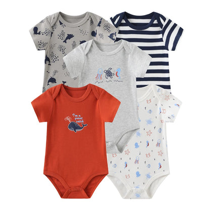 KiddieZoom Babyrompers – Set van 5 | Comfortabel, Praktisch & Stijlvol
