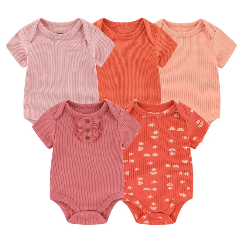 KiddieZoom Babyrompers – Set van 5 | Comfortabel, Praktisch & Stijlvol