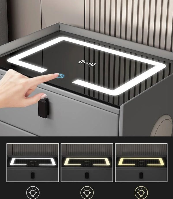 Baby Essential Luxe Nachtkastje 3 Laden met Draadloos Laden