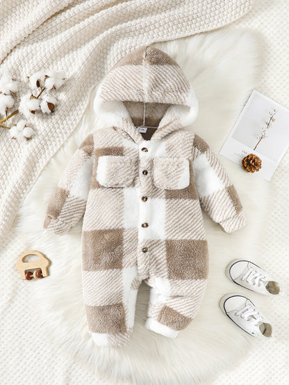 Warme Baby Romper met Capuchon – Unisex Winter Comfort